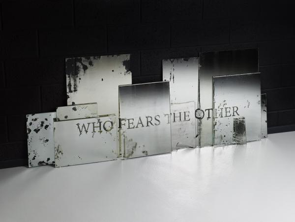 Sandrine Pelletier (Lausanne, 1976), Who fears the Others, 2017, mirrors, 85 x 220 cm, Courtesy the artist