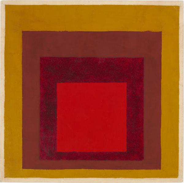 Josef Albers, Study for Homage to the Square: Unexpected Turn, env. 1959, huile et crayon sur papier buvard, 29.4 x 29.7 cm, The Josef and Anni Albers Foundation, 1976.2.298, © 2019 The Josef and Anni Albers Foundation/Artists Rights Society (ARS), New York/ProLitteris, Zurich, Photo: Tim Nighswander/Imaging4Art
