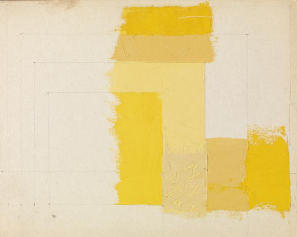 Josef Albers, Color study for a Homage to the Square, n.d., Oil and pencil on blotting paper, 11 5/8 x 9 3/8 in. (29.5 x 23.7 cm), The Josef and Anni Albers Foundation, 1976.2.1407, © 2019 The Josef and Anni Albers Foundation/Artists Rights Society (ARS), New York/ProLitteris, Zurich, Photo: Tim Nighswander/Imaging4Art
